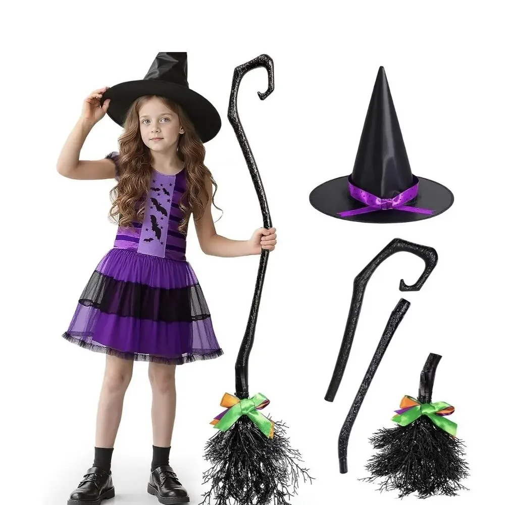 Kids Witch Costume for Girls, Halloween Costumes Dress Up Role Play Set M New